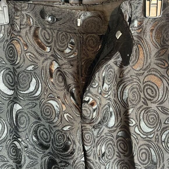 Black on Black Two Piece Floral Suit - Picture 10 of 15